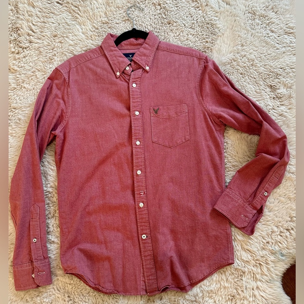 AMERICA EAGLE RED BUTTON UP - HIS Small size